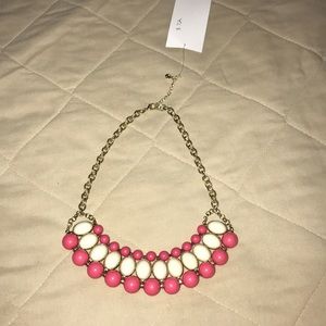 NWT hot pink and cream necklace